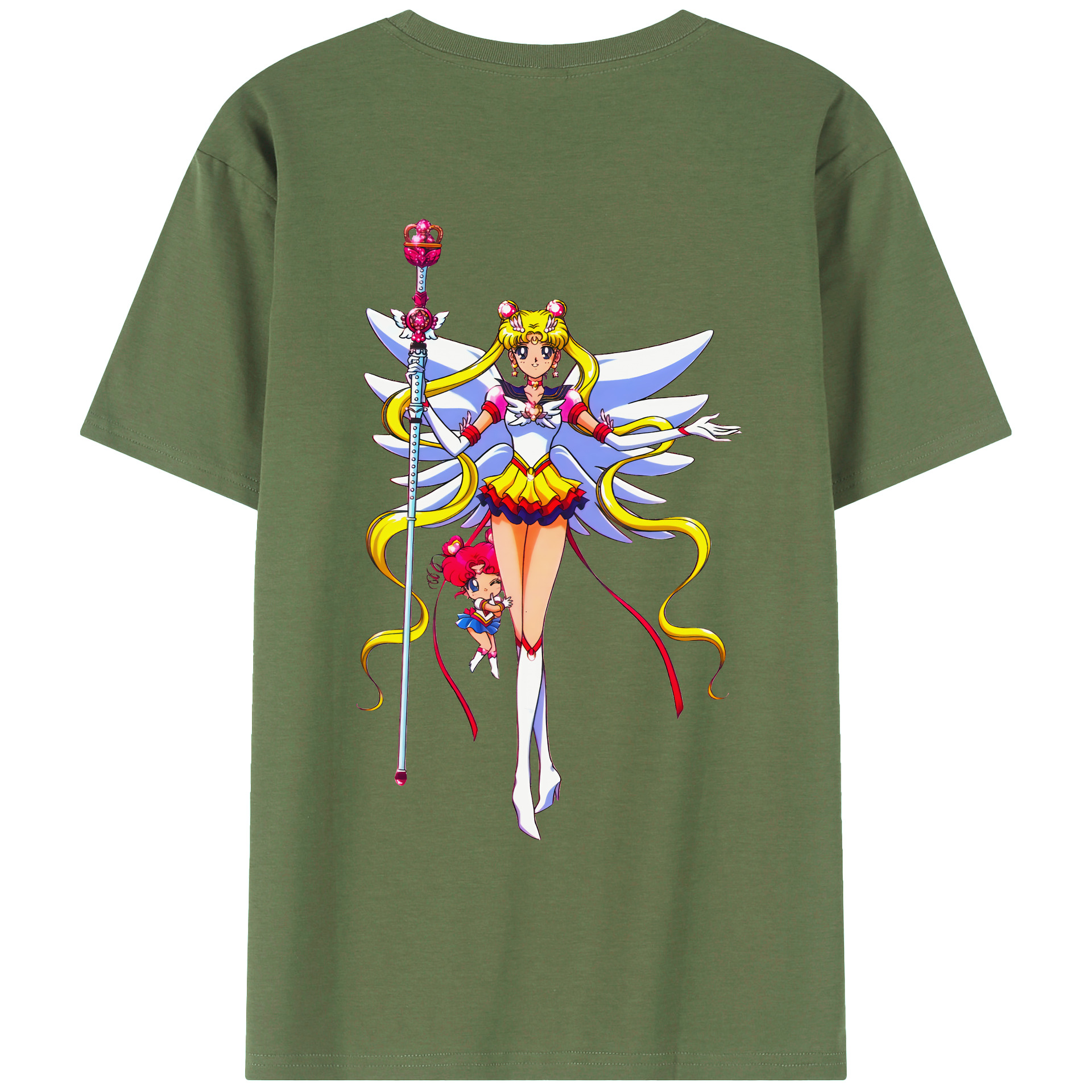 （画像用） 美少女戦士セーラームーン 月野 うさぎ つきの うさぎ Sailor Moon Tsukino Usagi 綿100％ メンズ半袖Tシャツ（バックプリント） 通気性